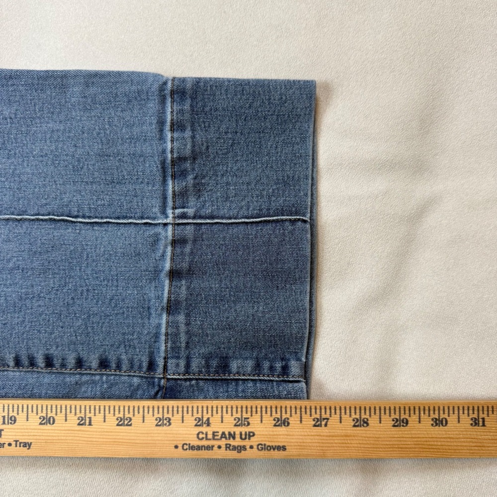 OAT New York Women Blue HIgh Rise Wide Leg Front Seam Jeans Size 12/31 PO156-C4 - Picture 5 of 9